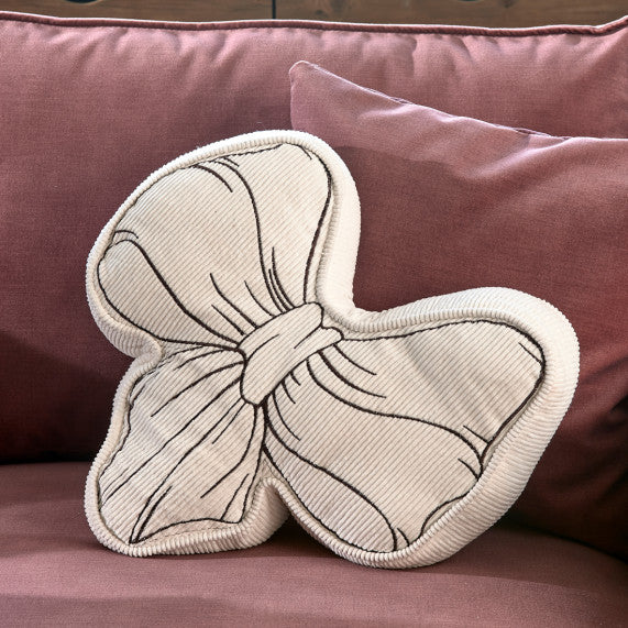 Ballad Mauve Bow Pillow White 463160