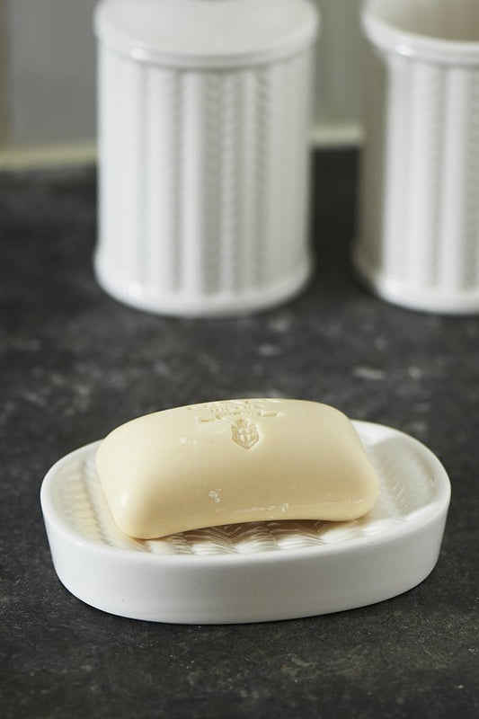 Ceramic Rattan Weave Soap Dish 373050