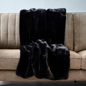 Faux Fur Throw black 170x130 490740