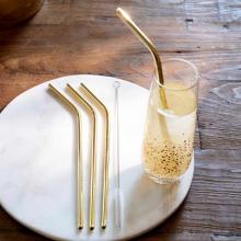 Happy Straws Metal soft gold 4pcs RetailTrust_791
