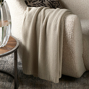 Knit Cable Throw off-white 170x130 508250