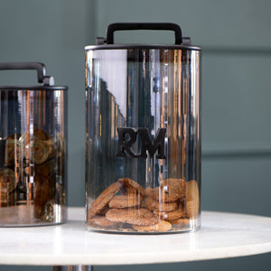 RM Smoked Glass Storage Jar L 489190