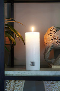 Rustic Candle frosted white 7x18 416530