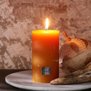 Rustic Candle ocher yellow 7 x 13 437560