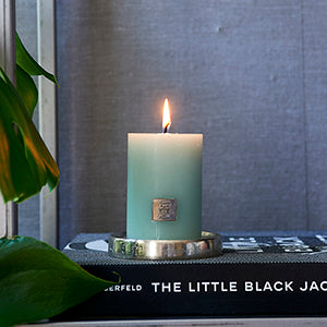Rustic Candle olive green 7x13 316140