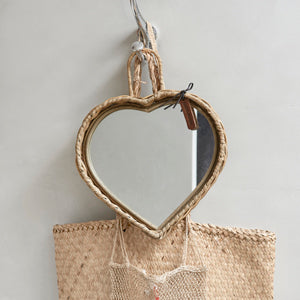 Rustic Rattan Heart Mirror 442780