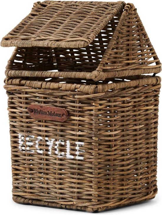 Rustic Rattan Recycle Mini Bin 450130