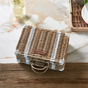 Rustic Rattan Suitcase Tea Box 489480