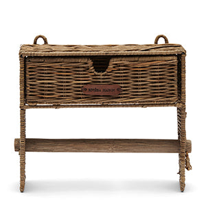 Rustic Rattan Toilet Roll Organiser 474540