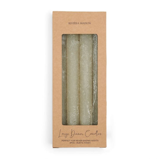 Big Dinner Candle Rustic flax 4-pack 503280