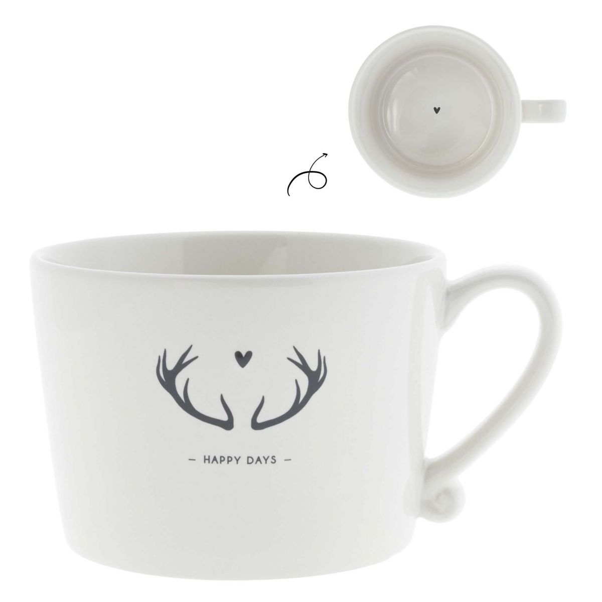 Cup White/Happy days 10x8x7cm RJ/CUP 093 BL