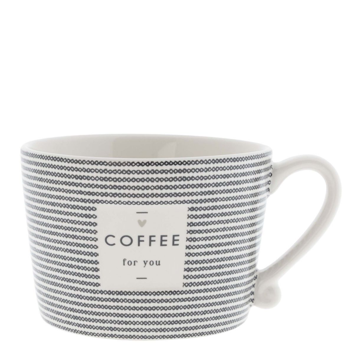 Cup White/Stripes and Coffee 10x8x7cm RJ/CUP 085 BL