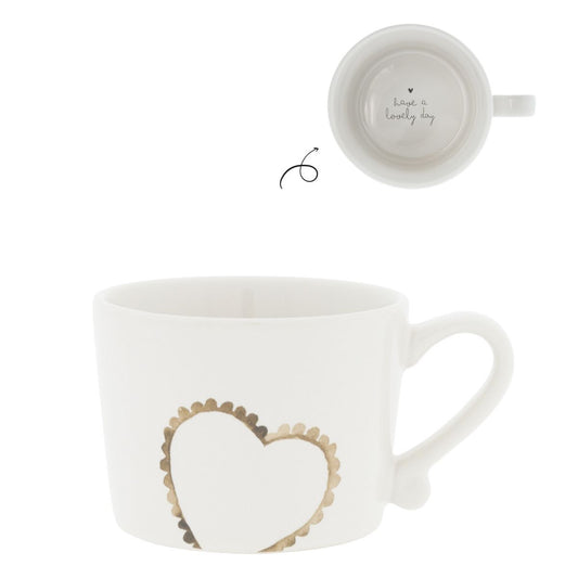 Cup White sm Heart lovely day 8.5x7x6cm RJ/CUP SM 040 BC