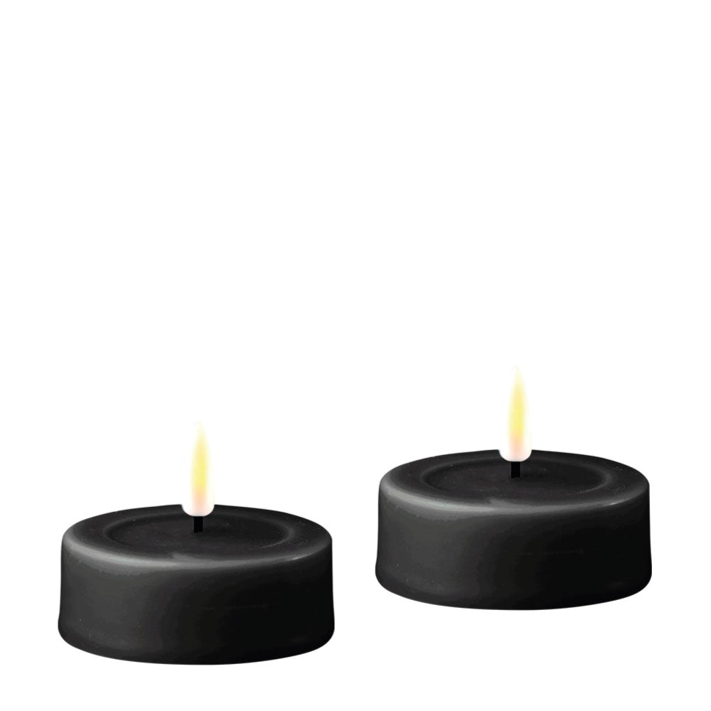 Deluxe Homeart Led Jumbo Tealight Black 2 stuks RF0024