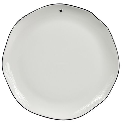 Dinner Plate white/edge black 27cm LI/DINNER 001 BL