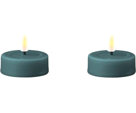 LED Kaars Jade Green Jumbo Tealight 2st. RF-0346-1