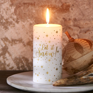 Let It Snow Flake Candle 7x14 427620