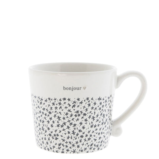 Mug White /Bonjour Black 8x7cm RJ/Mug 019 BL