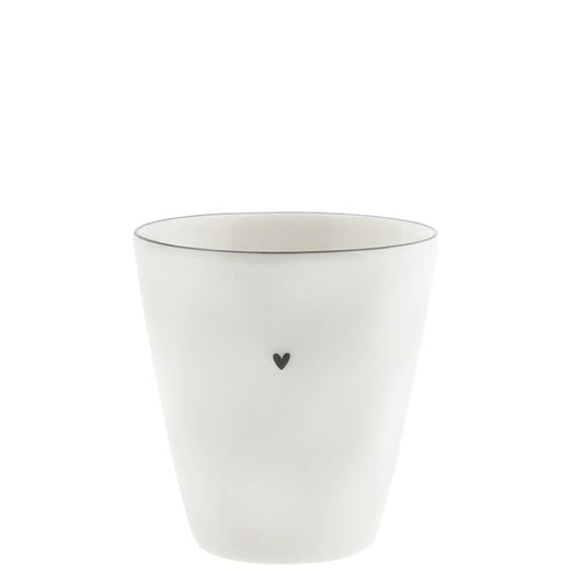 Mug White with black heart 4,6x8x7,5cm LI/MUG SM 301 BL