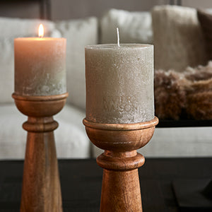 Pillar Candle Rustic flax 10x10 503460