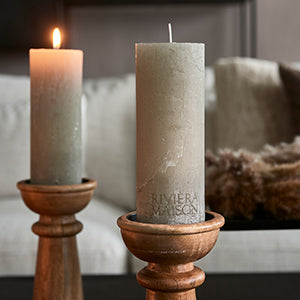Pillar Candle Rustic flax 7x18 503350