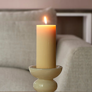 Pillar candle Rib Yellow 7x15 509640