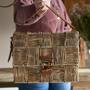 Rustic Rattan Block Weave Handbag 492730
