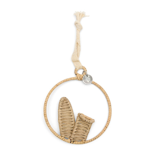 Rustic Rattan Bunny Ears Ornament 573860