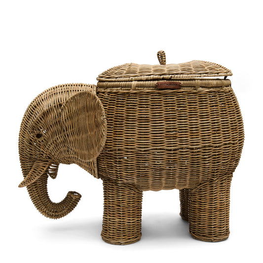 Rustic Rattan Elephant Basket Deco 574830