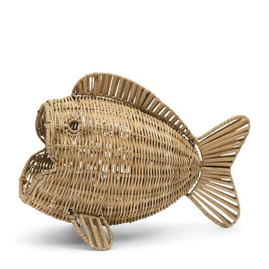 Rustic Rattan Fish BasketDecoration 574780