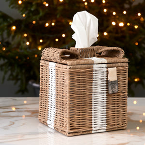 Rustic Rattan Lovely Bow Tissue Box 489450