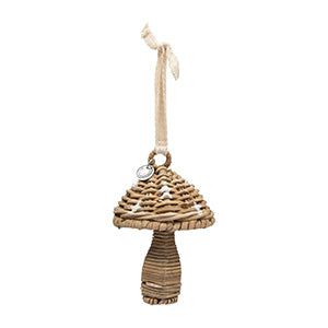 Rustic Rattan Mushroom Ornament 543590