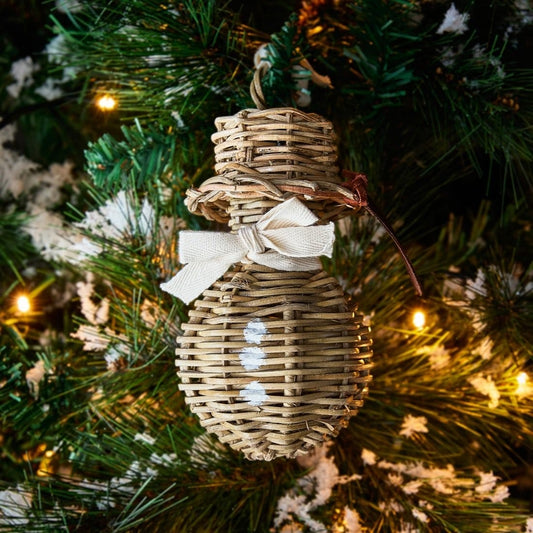 Rustic Rattan Snowman Ornament 585980