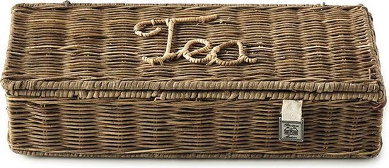 Rustic Rattan Tea Bags Organiser- L 401050