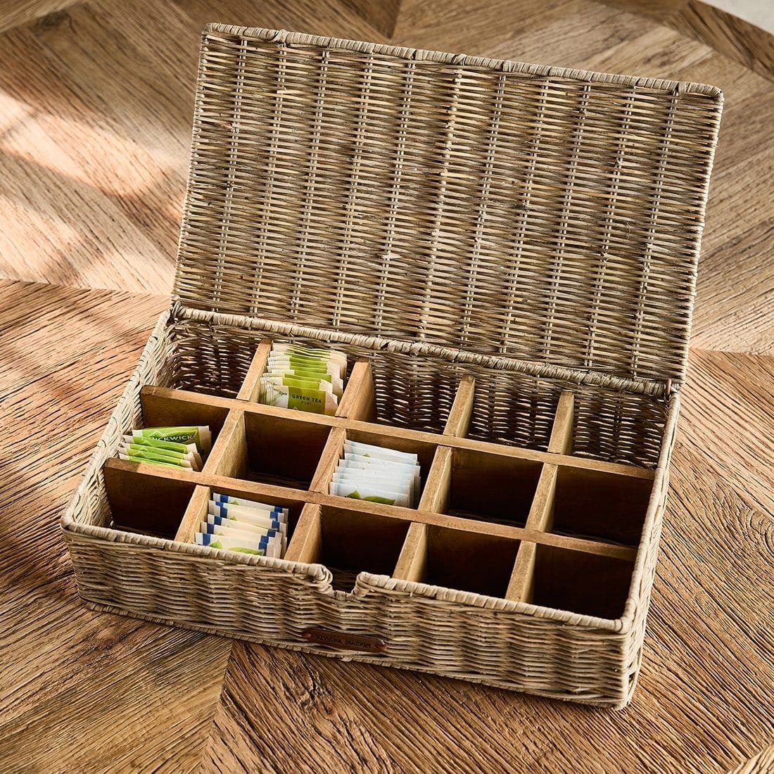 Rustic Rattan Tea Time Tea Box 591040