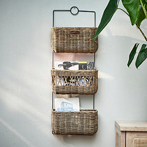 Rustic Rattan Wall Rack 450140