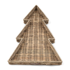 Rustic Rattan Xmas Tree Tray 568240