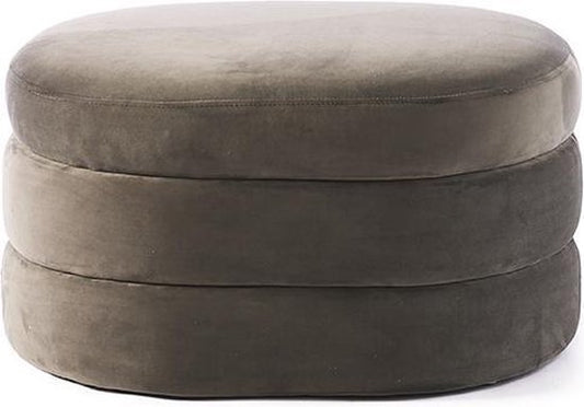 The Statesman Pouf - Poef - Velvet - Slate Grey Decolicious