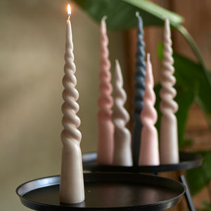 Twisted Cone Candle Flax H35 4936930