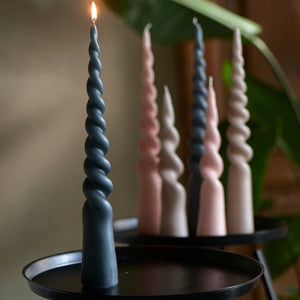 Twisted Cone Candle d.grey H35 496950