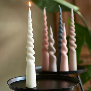 Twisted Cone Candle off-white H35 496910